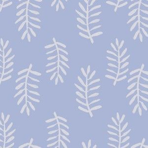 Ferns cream on periwinkle