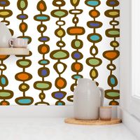 Modern Bohemian Curtain Multi on white