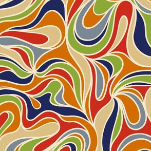 Wild Abstract Swirls 70s