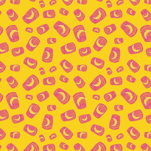 yellow bananas on pink leaves by rysunki_malunki