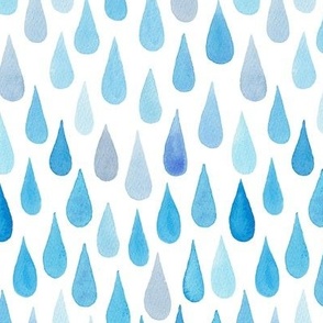 watercolour raindrops blue