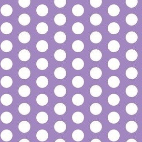 White polkadots on mid lilac - small