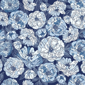 Blue Peonies