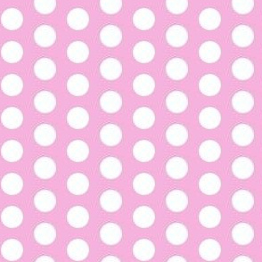 White polkadots on pink - small