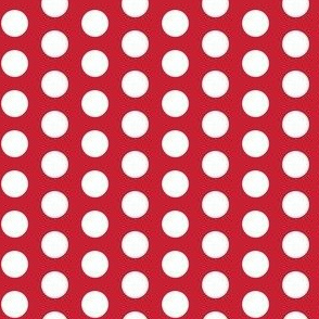 White polkadots on red - small