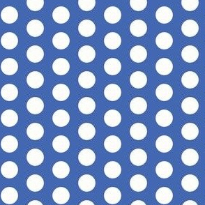 White polkadots on royal blue - small