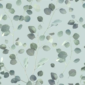 Seamless pattern with Eucalyptus Silver Dollar_spoonflower 18inch