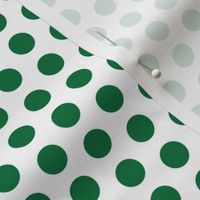 Deep green polkadots on white - small