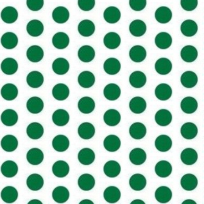 Deep green polkadots on white - small