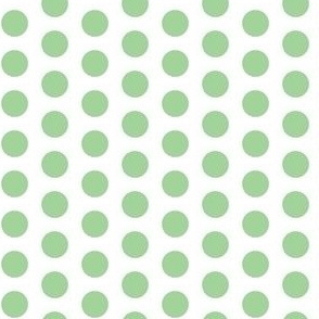 Light green polkadots on white - small