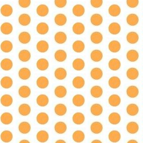 Orange polkadots on white - small