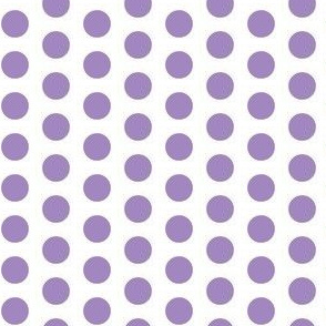 Mid lilac polkadots on white - small