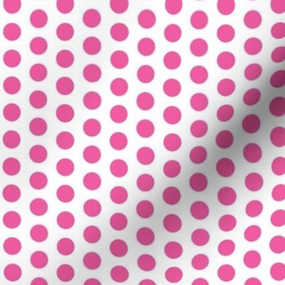 Mid pink polkadots on white - small