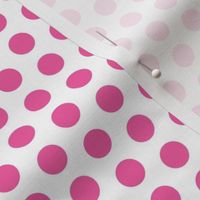 Mid pink polkadots on white - small