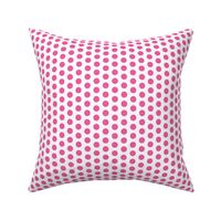 Mid pink polkadots on white - small