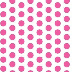 Mid pink polkadots on white - small