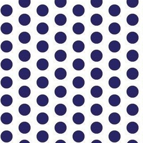 Navy polkadots on white - small