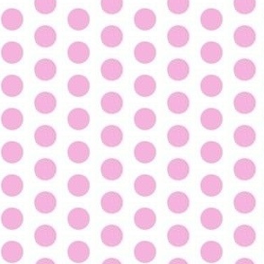 Pink polkadots on white - small