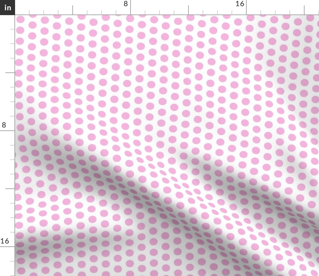 Pink polkadots on white - small