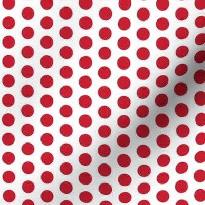 Red polkadots on white - small