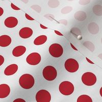 Red polkadots on white - small