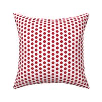 Red polkadots on white - small