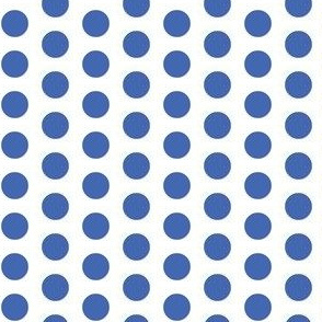 Royal blue polkadots on white - small