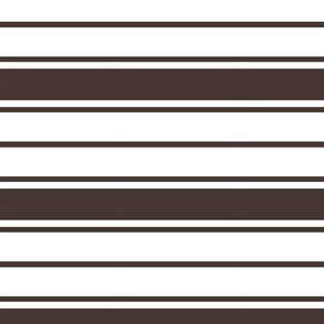 Brown and White Horizontal French Stripe