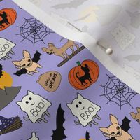 Halloween chihuahuas on lilac (mini)