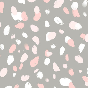 Pink and white Petals on Grey