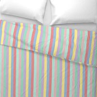 Pastel Easter Rainbow Vertical Stripes 1 inch Wide