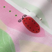 Floating Ladybugs - Large Scale Pink Texture