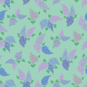 lilac flowers on green by rysunki_malunki
