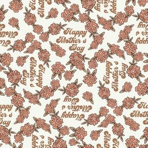 SMALL Mother’s Day floral fabric- boho peach flowers