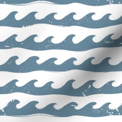 Waves Splashing in Breeze - Regular Scale 7.43in x 7.2in (wave, ocean, ocean waves, beach, island, surf, hawaii, california, tropical, surfing, nature, water, blue, aqua, retro, grunge, distressed, white)