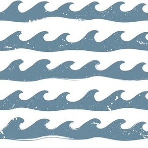 Waves Splashing in Breeze - Regular Scale 7.43in x 7.2in (wave, ocean, ocean waves, beach, island, surf, hawaii, california, tropical, surfing, nature, water, blue, aqua, retro, grunge, distressed, white)