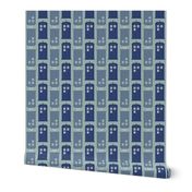 Police box blue on grey fading no scarf 5 cm