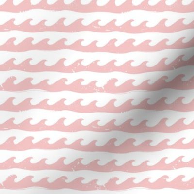 Sm. Waves Splashing in Blush - Small Scale 4.13in x 4in (wave, ocean waves, island, beach, hawaii, california, lake, water, nature, headbands, pink, blush pink, soft, swim, swimming, surf, surfing)