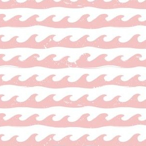Sm. Waves Splashing in Blush - Small Scale 4.13in x 4in (wave, ocean waves, island, beach, hawaii, california, lake, water, nature, headbands, pink, blush pink, soft, swim, swimming, surf, surfing)