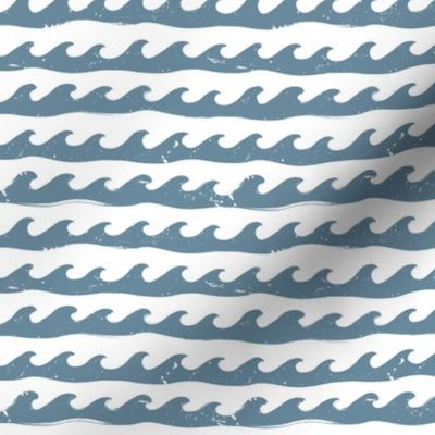 Sm. Waves Splashing in Breeze Blue - Small Scale 4.13in x 4in (wave, ocean waves, island, beach, hawaii, california, lake, water, nature, headbands, blue, swim, swimming, surf, surfing)