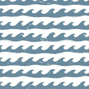 Sm. Waves Splashing in Breeze Blue - Small Scale 4.13in x 4in (wave, ocean waves, island, beach, hawaii, california, lake, water, nature, headbands, blue, swim, swimming, surf, surfing)
