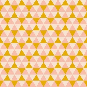 Hexagon Triangle Stars // Goldenrod and Pink