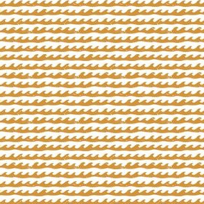 Mini Waves Splashing in Sun - Mini Scale 1.35in x 1.31in (bows, wave, ocean waves, island, beach, hawaii, california, lake, water, nature, headbands, gold, yellow, mustard, swimming, swim, surf, surfing)