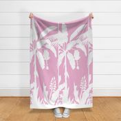 PANEL D Palm Mural Silhouette White on Pink