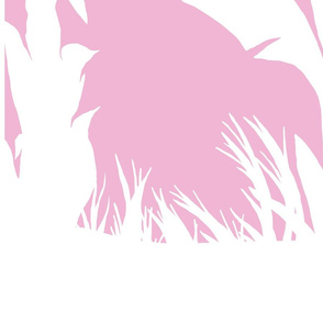 PANEL C Palm Mural Silhouette White on Pink