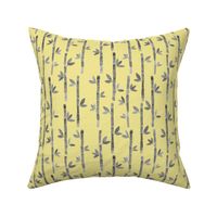 Watercolor Bamboo Pattern - Gray and Yellow