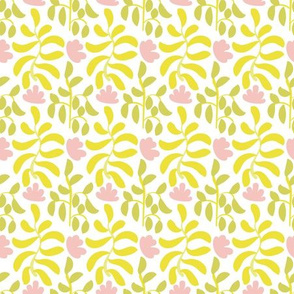 simple botanical in yellow, lime and pink by rysunki_malunki