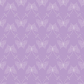 linear butterflies on lilac purple by rysunki_malunki