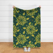 paisley mandalas in green and yellow by rysunki_malunki