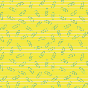 paper clips on yellow by rysunki_malunki